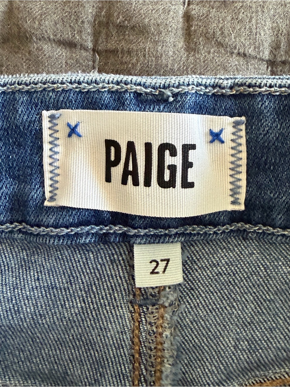 PAIGE Anessa Blue Wide-Leg Raw Hem Jeans - Picture 3 of 4